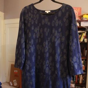 GAP Blue Leopard Print Sheath Dress